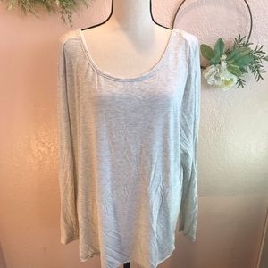 Pink Victoria’s Secret Light Gray and White Open Back Long Sleeve Shirt